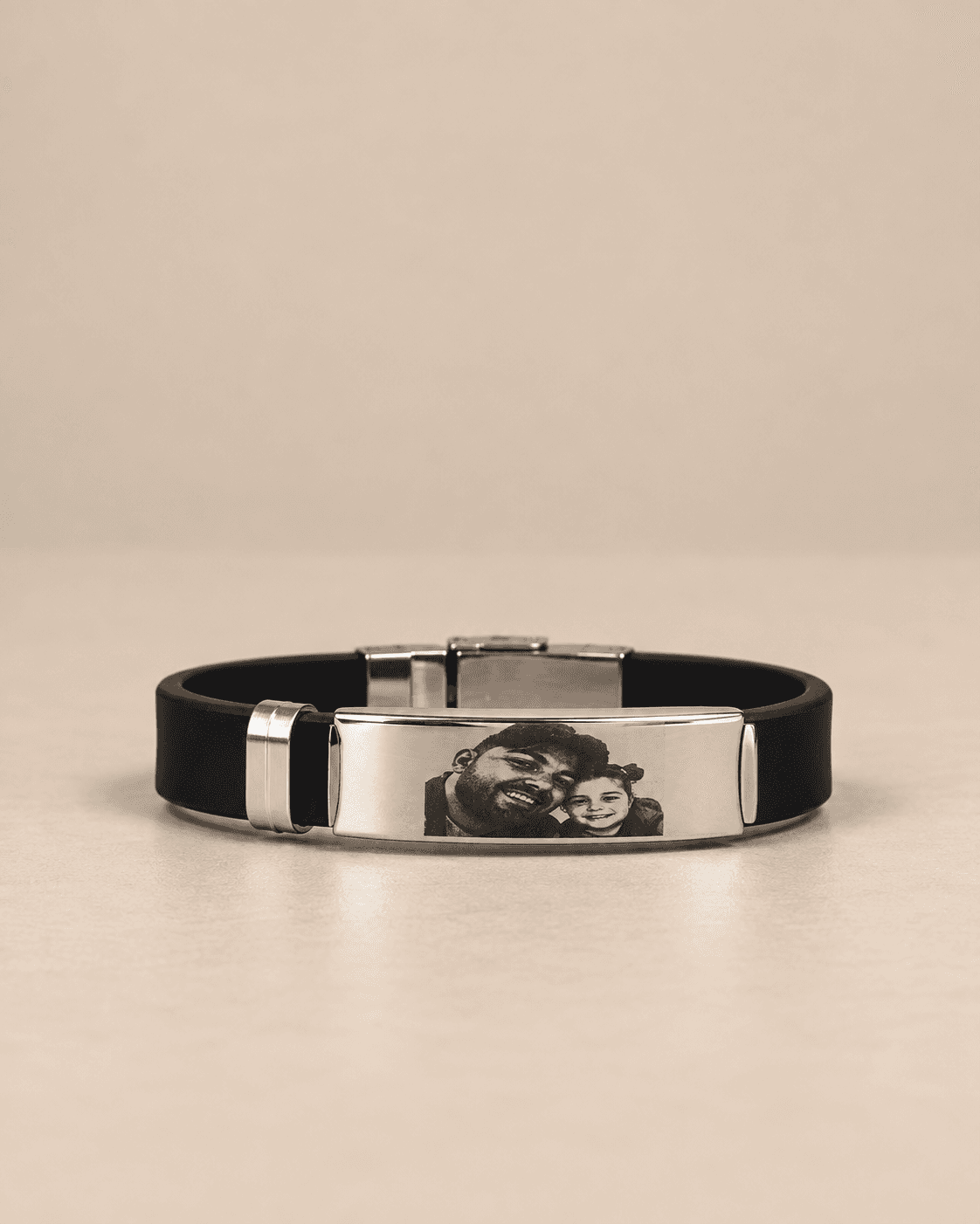 Pulseira Bracelete Masculino Silicone Placa Aco Inox